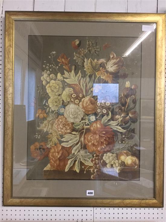 Large 1850 Baxter still life print